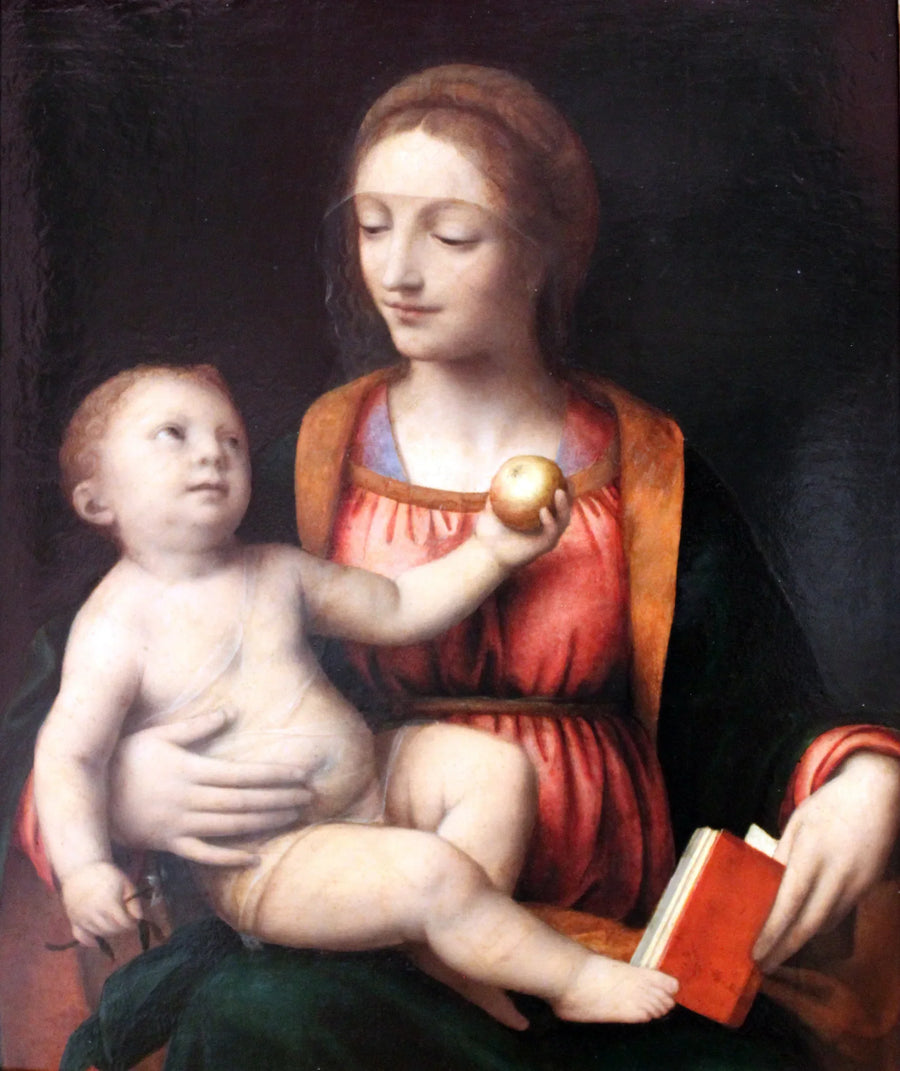 Jungfru med barnet och äpple - Bernardino Luini