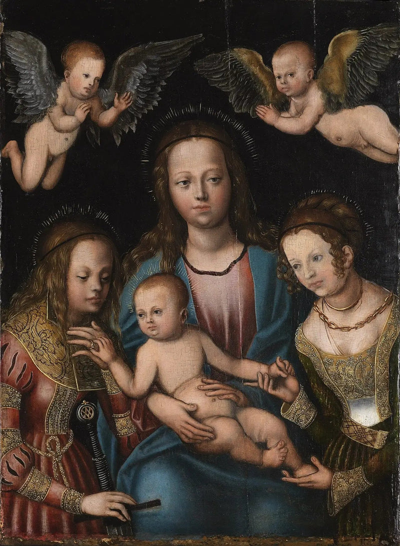 Madonna med barn och heliga Katarina och heliga Barbro - Lucas Cranach den äldre