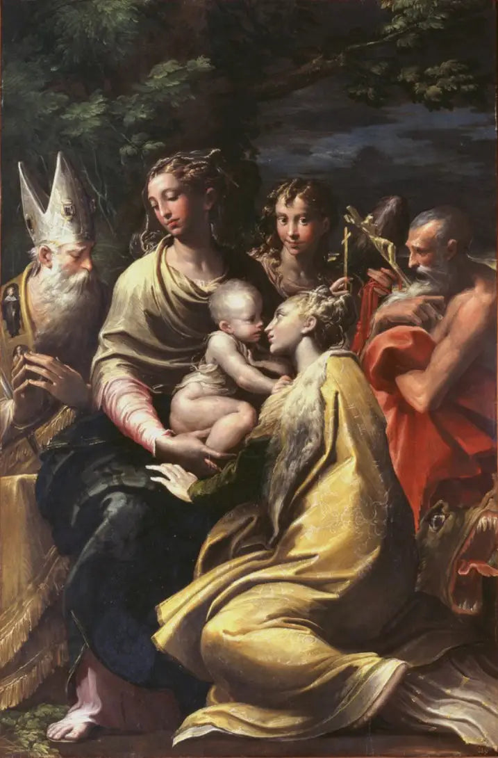 Jungfru med barnet och helgon - Parmigianino