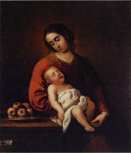 Madonna med det sovande barnet Jesus - Francisco de Zurbarán