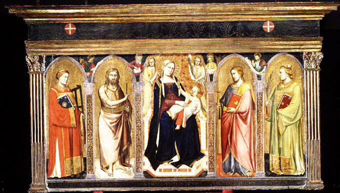 Madonna med barn sittande med helgon - Taddeo Gaddi