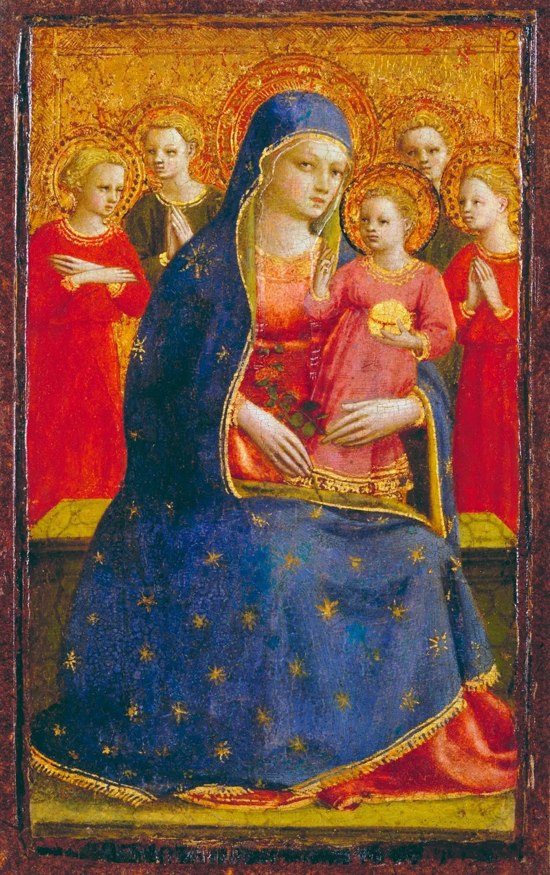Jungfru med barnet och änglar - Fra Angelico