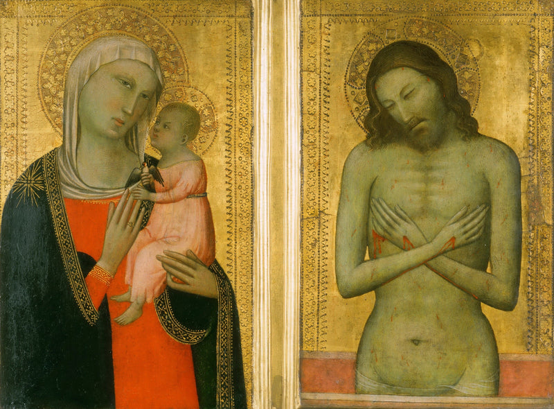 Madonna med barn; Kristus av smärta - Allegretto Nuzi