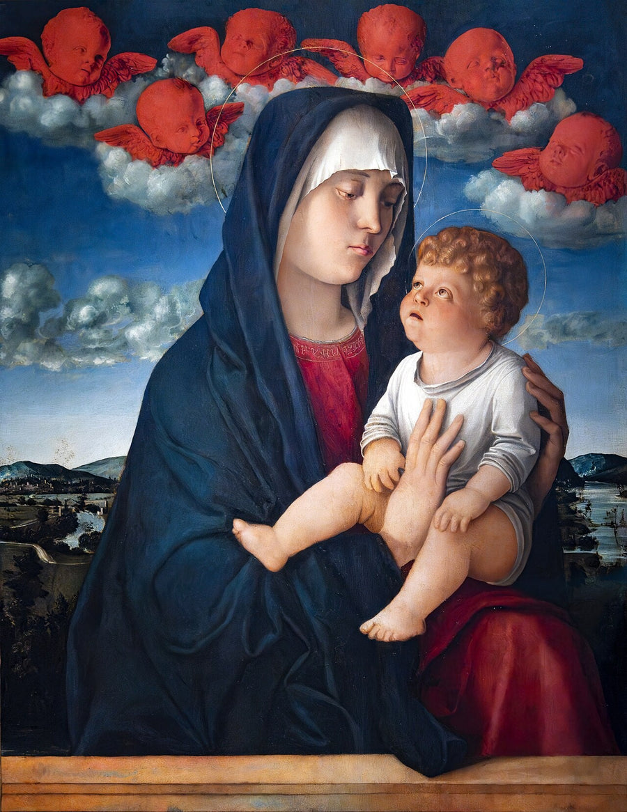Jungfru med röda keruber - Giovanni Bellini