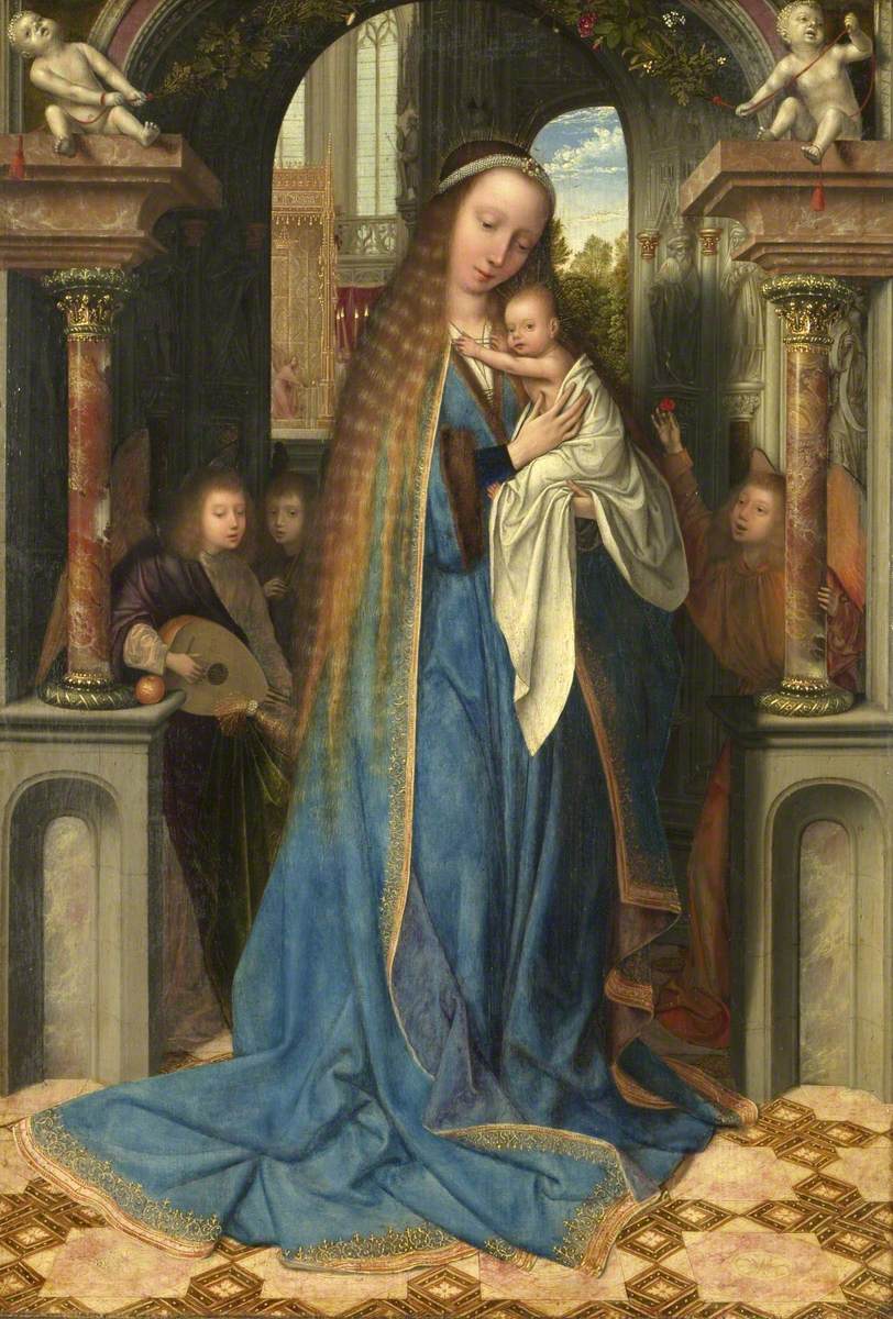 Vierge avec l’enfant et les anges - Quentin Metsys - Alpha Reproduction