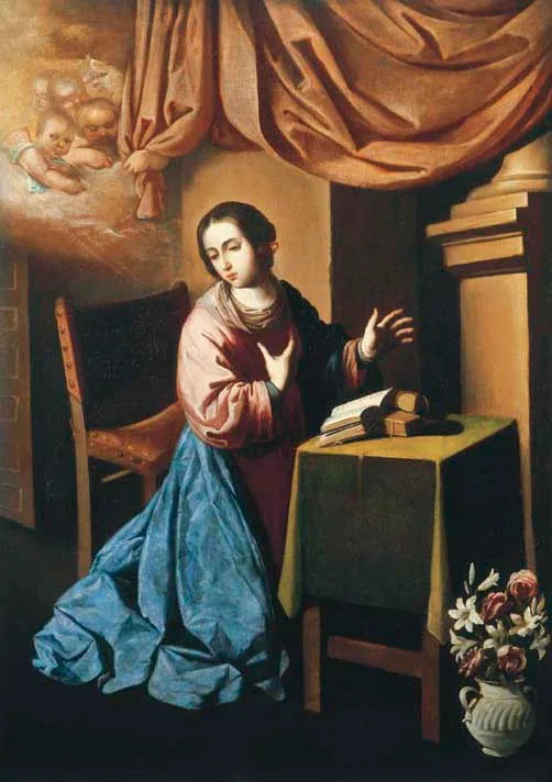 Madonnan med Bebådelsen - Francisco de Zurbarán