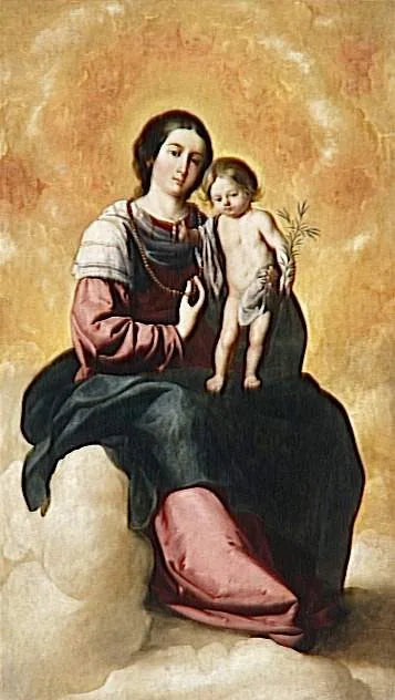 Madonna med rosenkrans - Francisco de Zurbarán