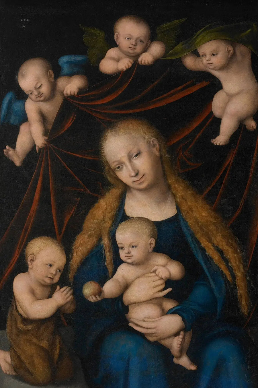 Jungfru, Barn, Johannes Döparen och Änglar - Lucas Cranach den äldre