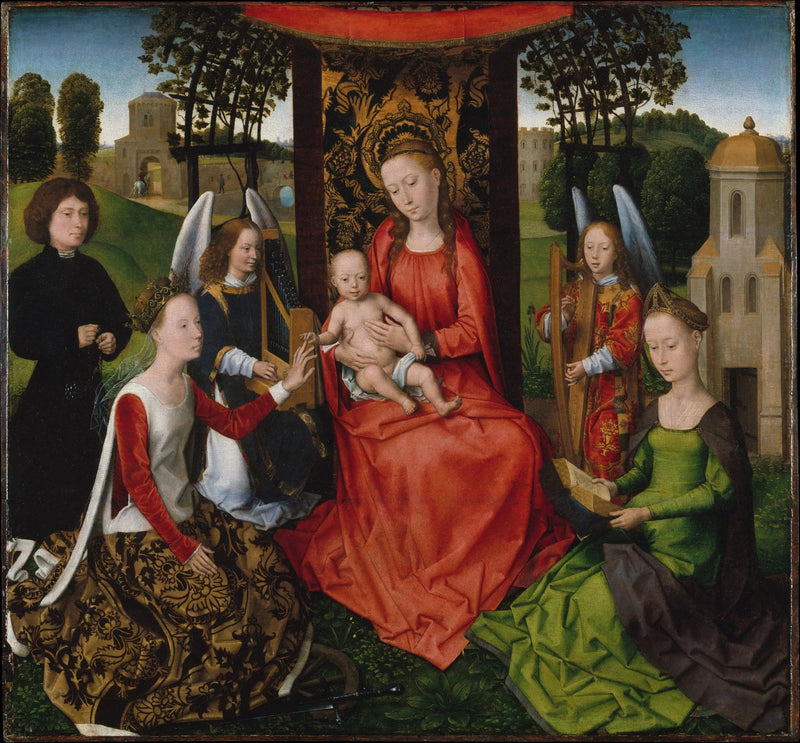 Jungfru och barn med heliga Katarina av Alexandria och Barbara - Hans Memling