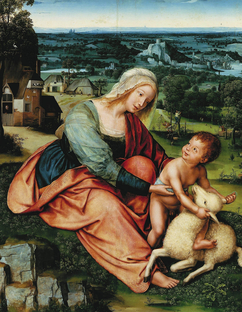 Madonna och barnet med lammet. - Quentin Metsys