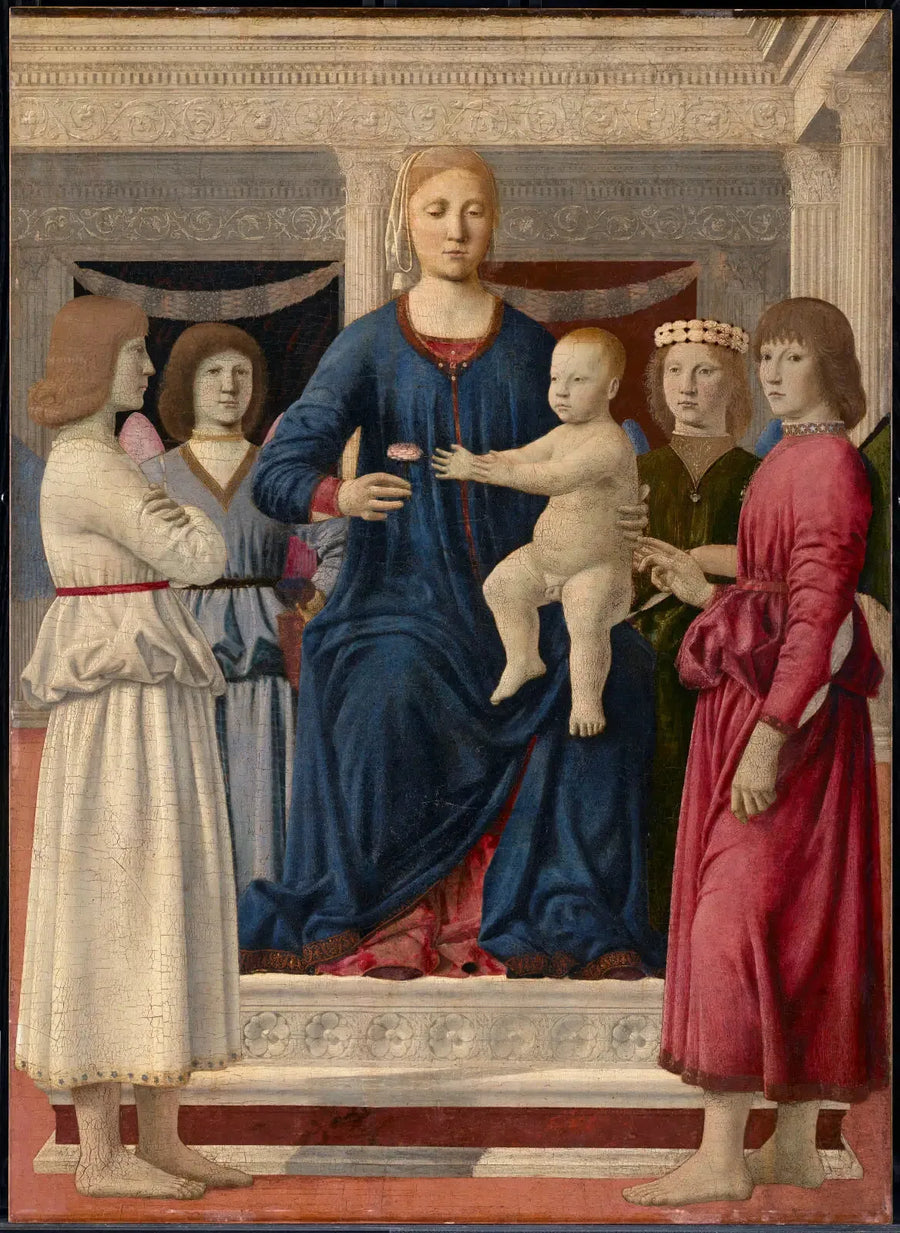 Jungfru och barnet med fyra änglar - Piero della Francesca