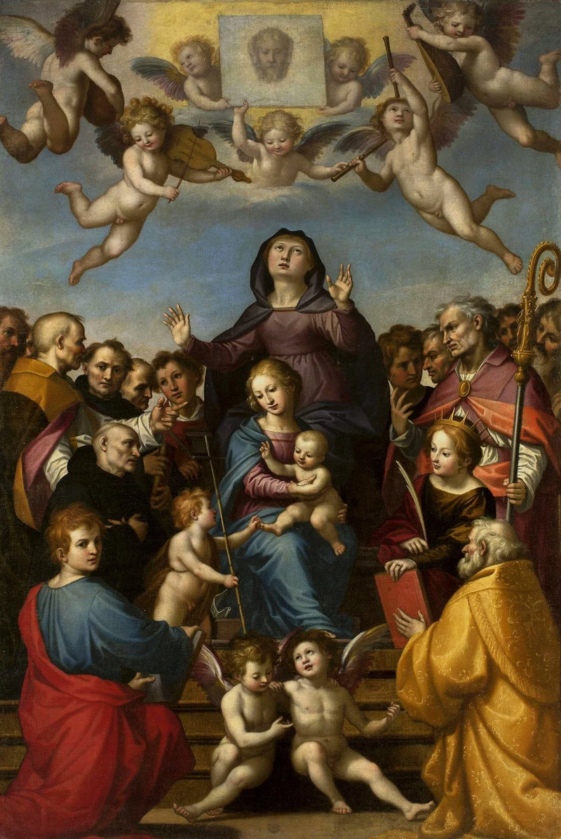 Madonna och barnet med heliga Anna och Florens skyddshelgon. - Fra Bartolomeo