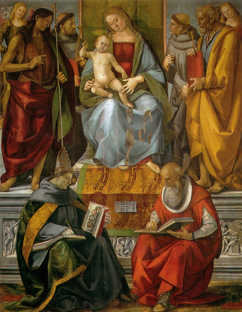 Madonna som tronar med helgon - Luca Signorelli