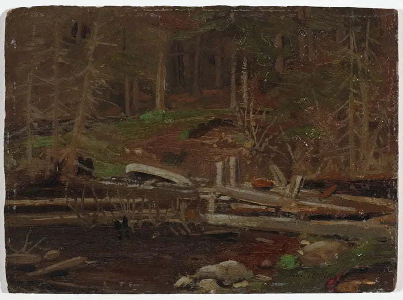 Gammalt träbarrage, Algonquinparken - Tom Thomson