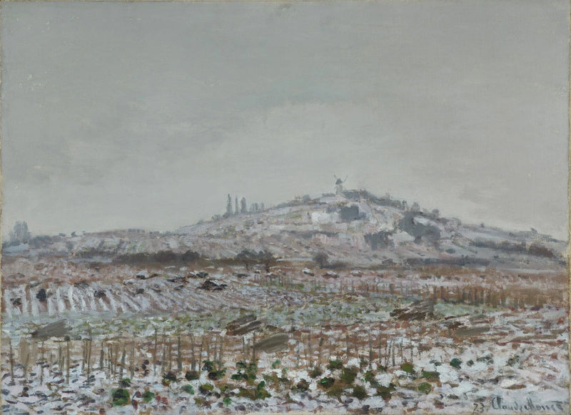 Vinrankor under snön, Orgemont kvarn W254 - Claude Monet
