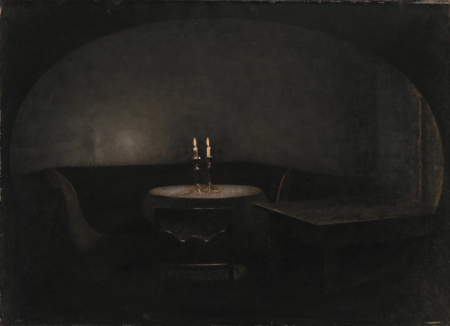 Intérieur. Lumière artificielle, peinture de Vilhelm Hammershøi