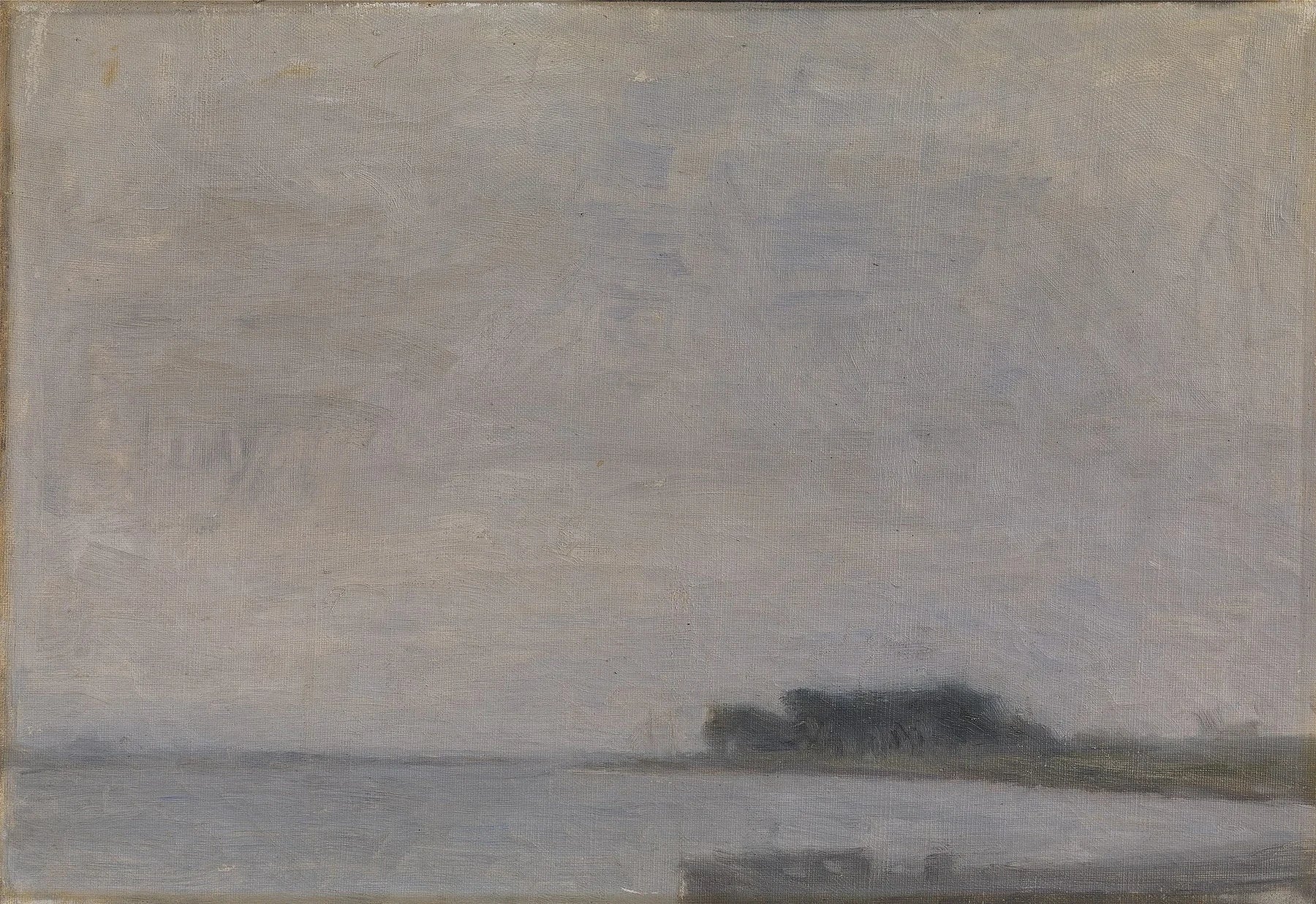Paysage de l’île de Falster, peinture de Vilhelm Hammershøi