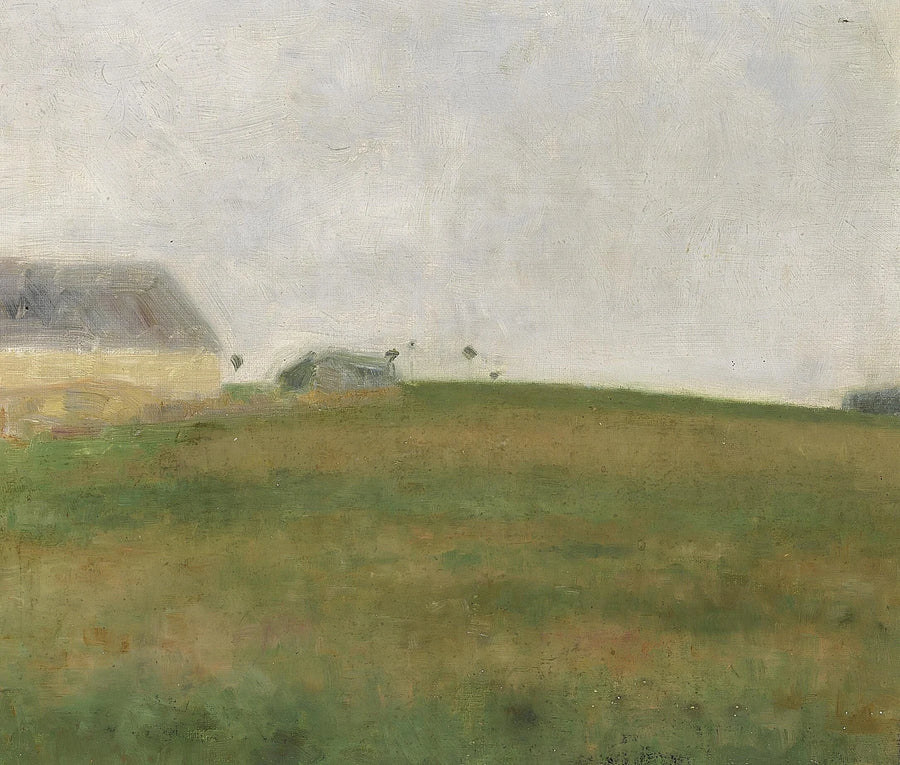 Bâtiment de ferme devant un champ d’avoine - Vilhelm Hammershøi