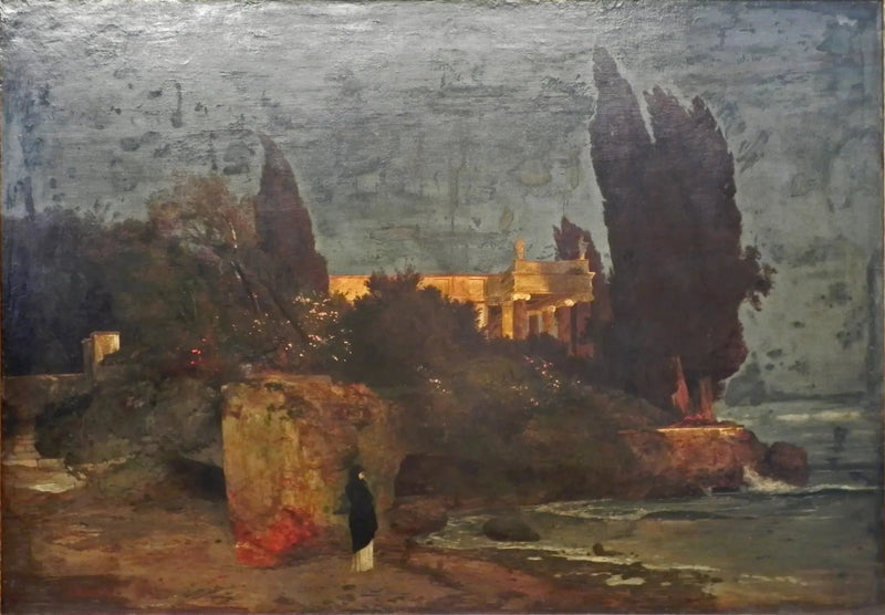 Villa vid havet, version I - Arnold Böcklin