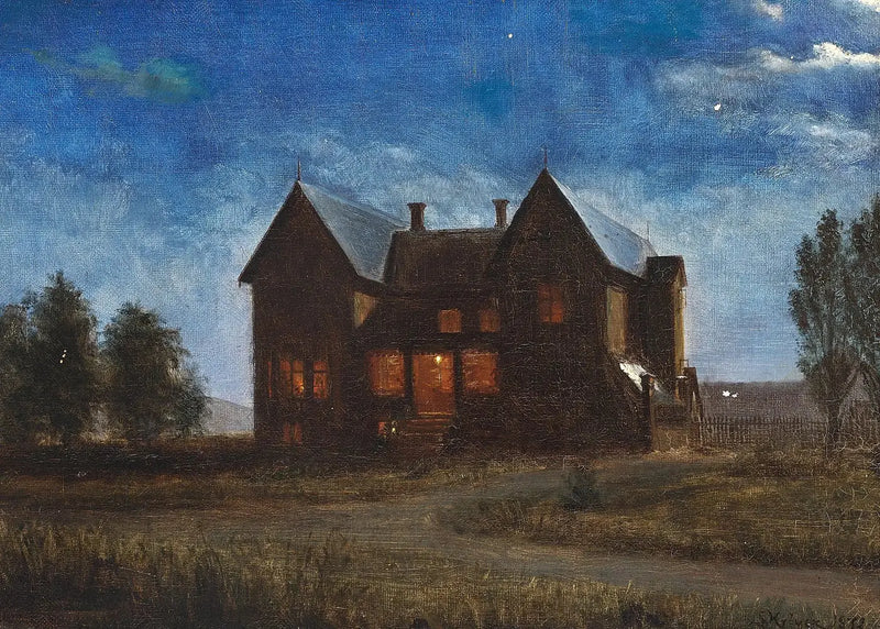 Villa en natt under månljus. - Peder Severin Krøyer