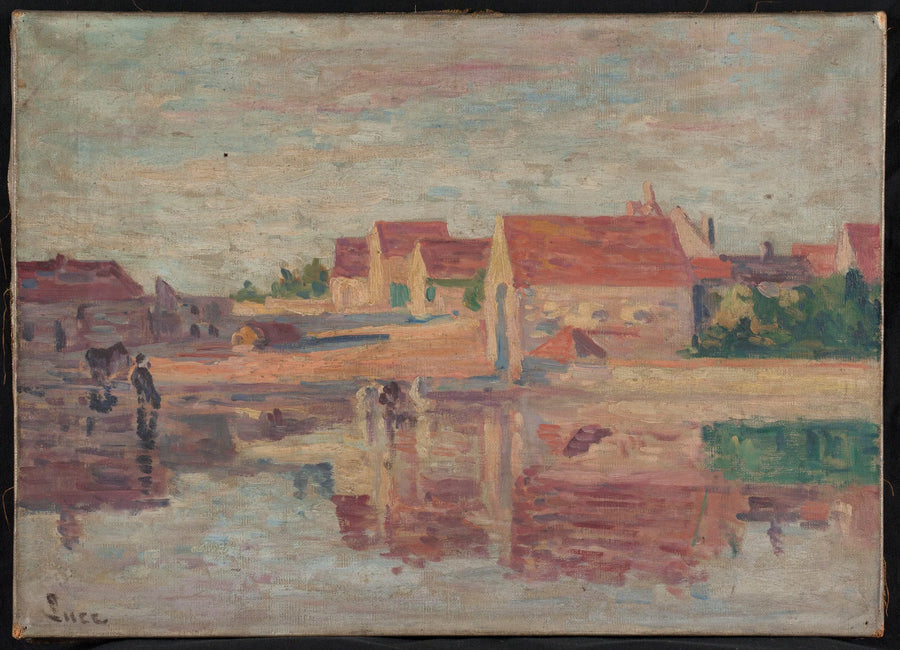 By vid en flod - Maximilien Luce