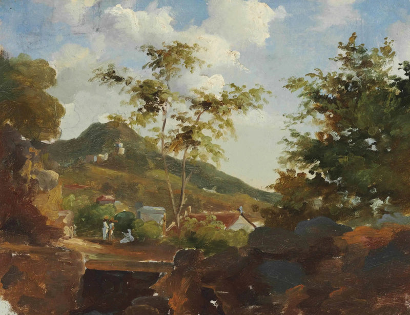 By i foten av en kulle - Camille Pissarro