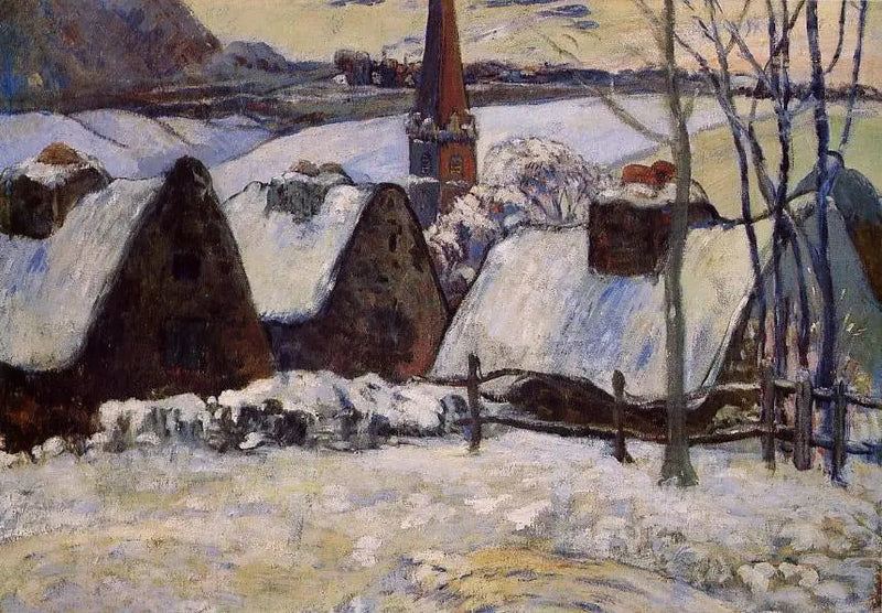 Bretonby under snön - Paul Gauguin