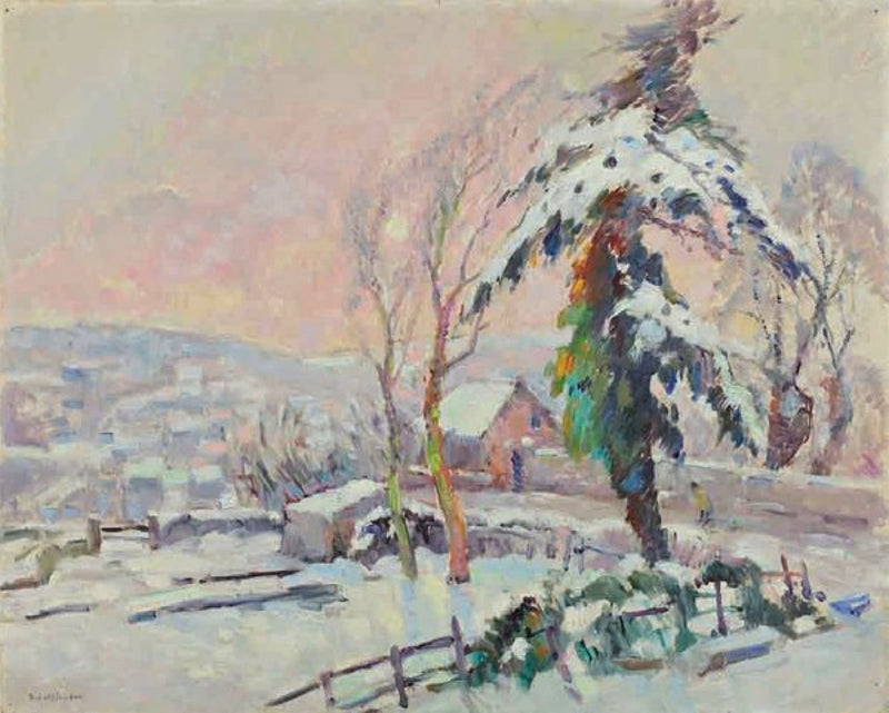 Snötäckt by - Robert Antoine Pinchon
