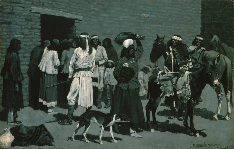 Indisk by Pueblo - Frederic Remington