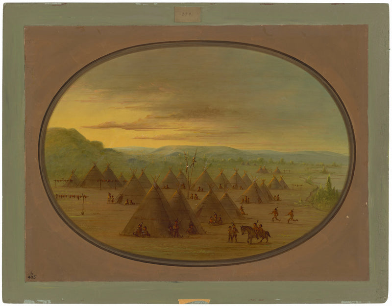 Un village de tentes en peau de corbeau sur la rivière Salmon - George Catlin