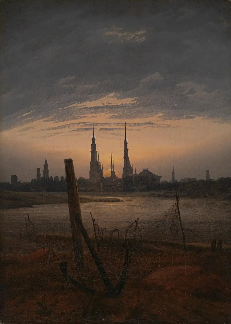 Stad vid månsken - Caspar David Friedrich