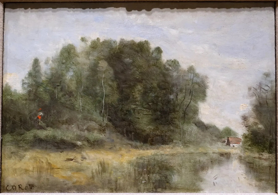 Ville d'Avray - vid dammens kant - Jean-Baptiste Camille Corot