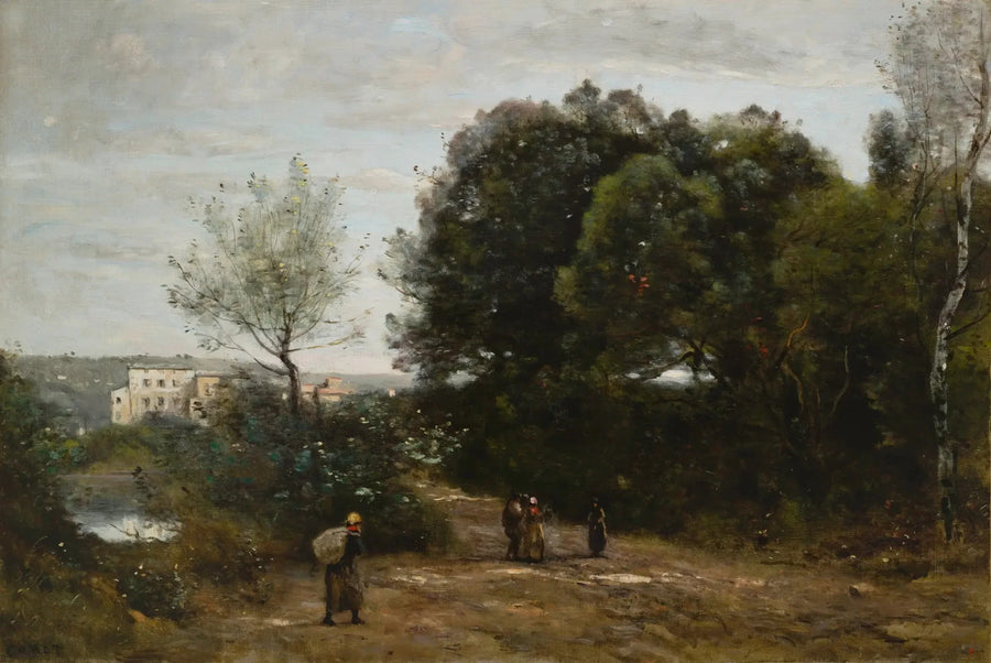 Ville-d'Avray: Väg vid dammens kant - Jean-Baptiste Camille Corot