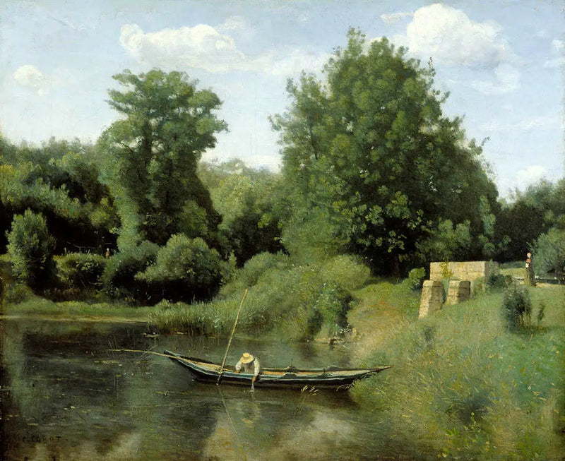 Ville-d'Avray. Fiskaren vid slussen - Jean-Baptiste Camille Corot