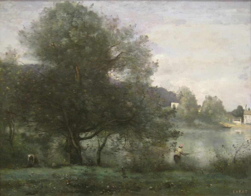 Ville-d'Avray. En fiskare vid dammen - Jean-Baptiste Camille Corot