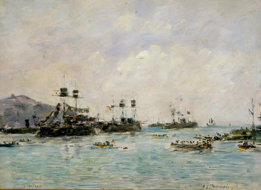 Villefranche - krigsfartyg - Eugène Boudin