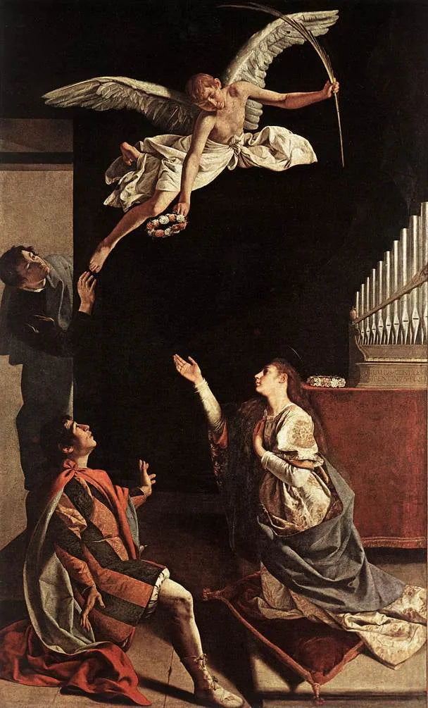 Vision av Saint Cecilia - Orazio Gentileschi