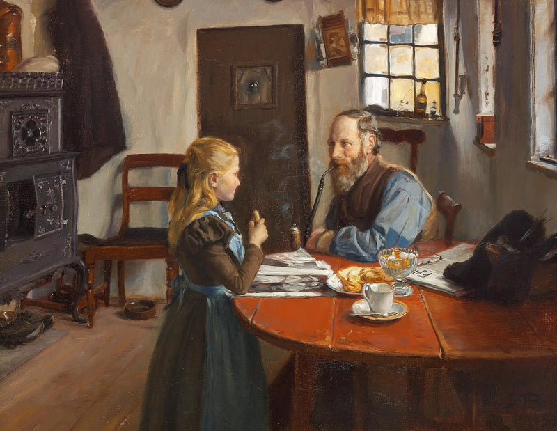 Besök hos farfar. - H. A. Brendekilde
