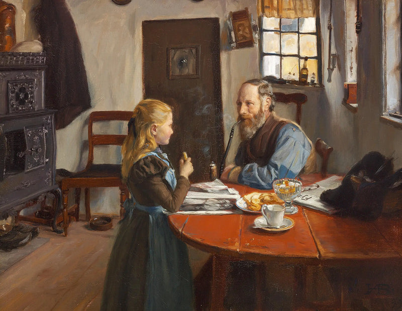 Besök hos farfar. - H. A. Brendekilde