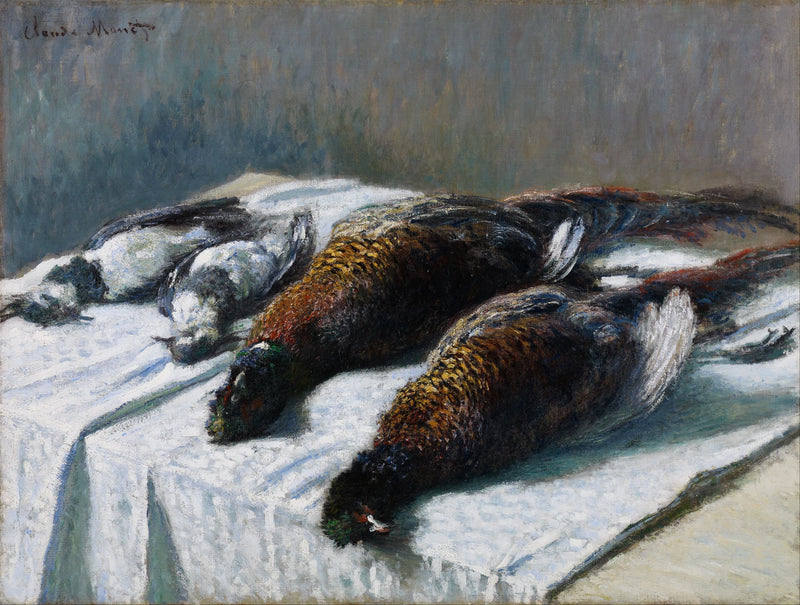 Stilleben med fasaner och plovers W550 - Claude Monet