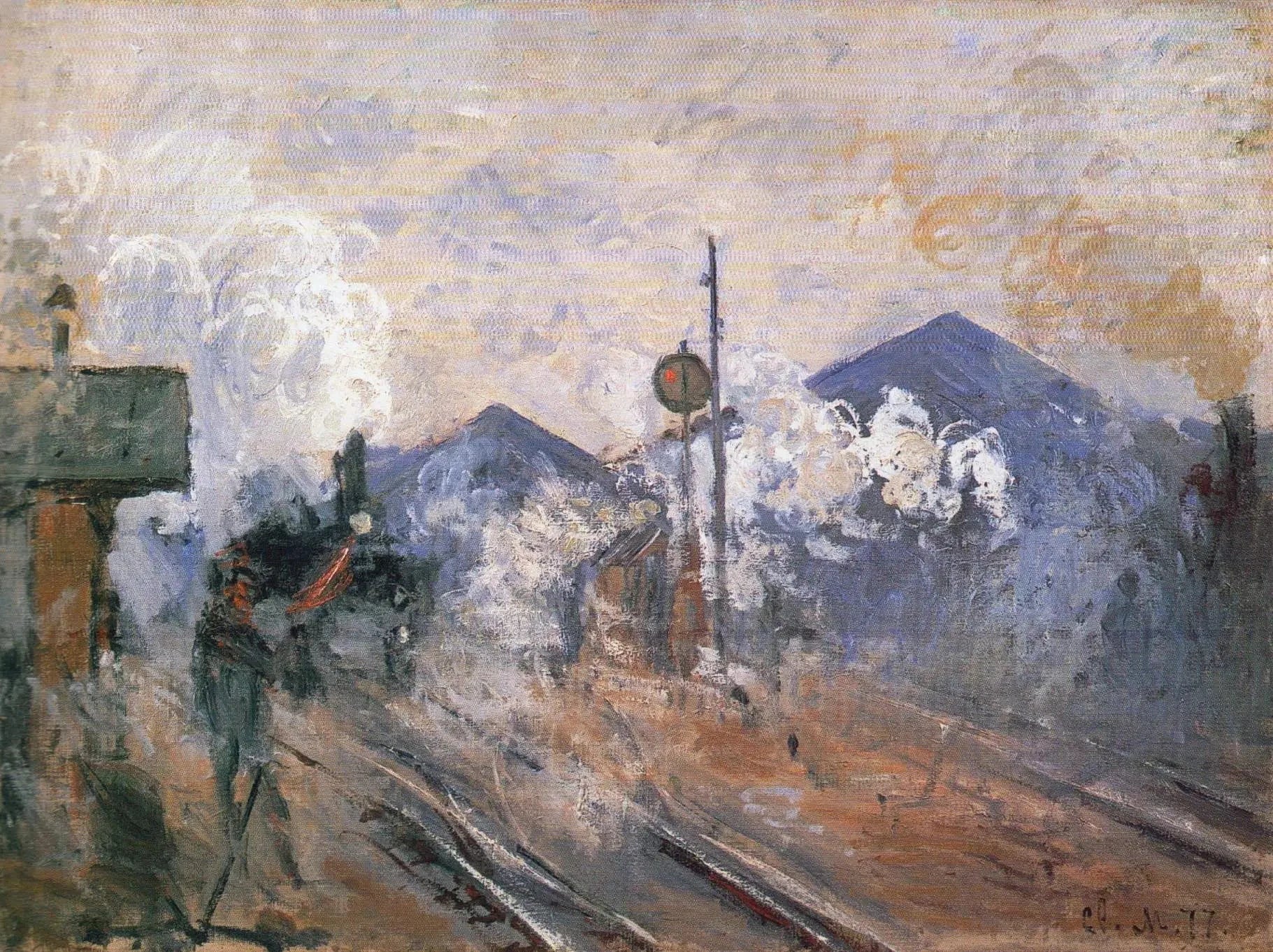 Les Voies à la sortie de la gare Saint-Lazare W445 par Claude Monet, 1877, Pola Museum of Art