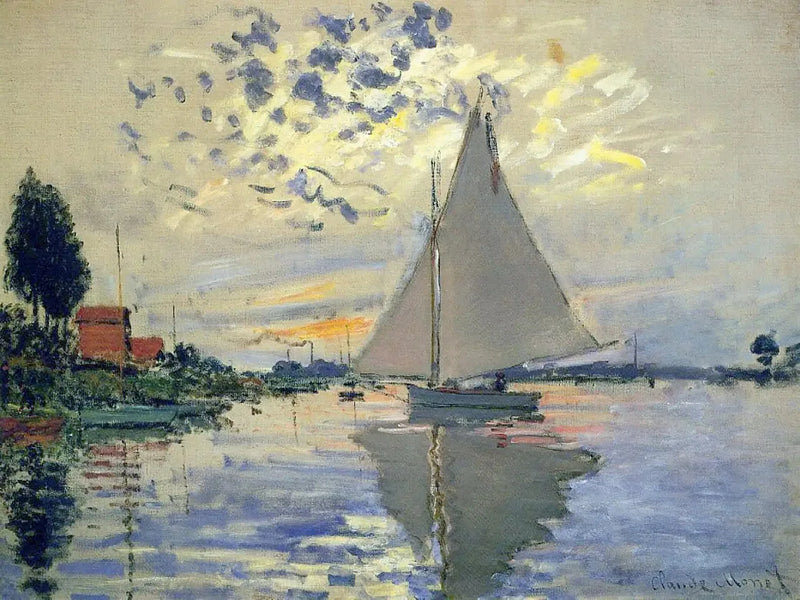 Segelbåt vid Petit-Gennevilliers - Claude Monet