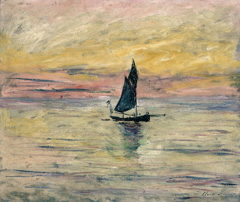 Le Voilier, kvällseffekt W1027 - Claude Monet