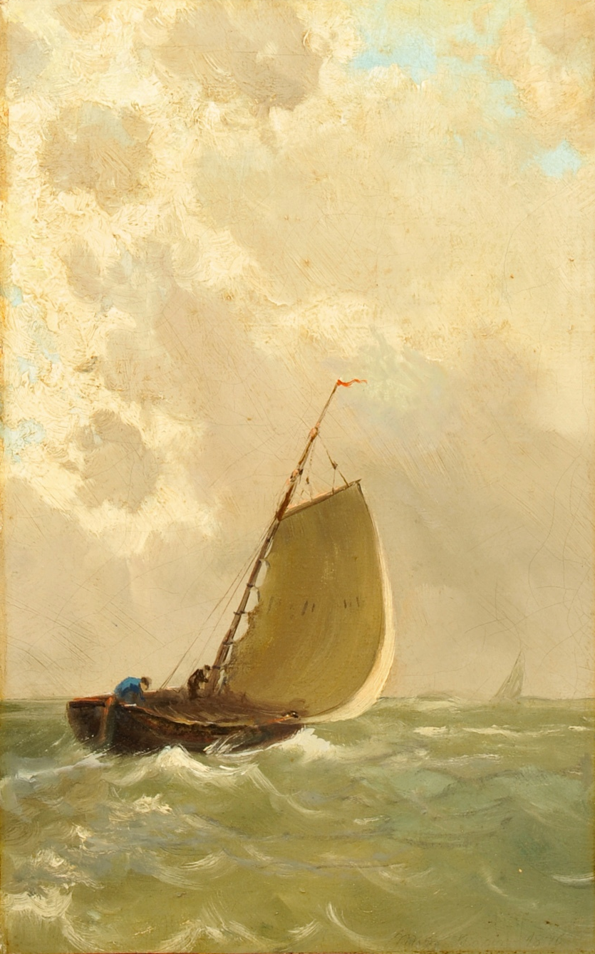 Voilier par mauvaise mer. - Michael Peter Ancher image 1 reproduction de peinture à l’huile