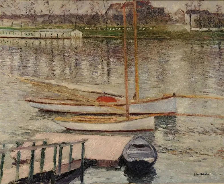 Segelbåtar för ankar på Seine, i Argenteuil - Gustave Caillebotte