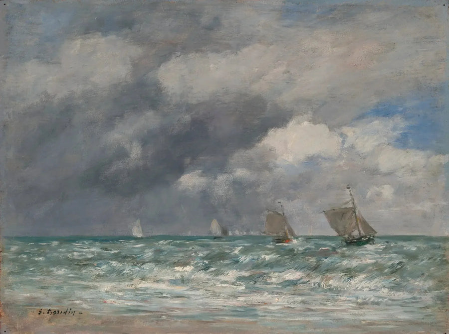 Segelbåtar framför Trouville - Eugène Boudin