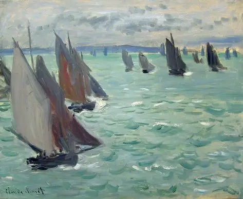 Segelbåtar till havs - Claude Monet