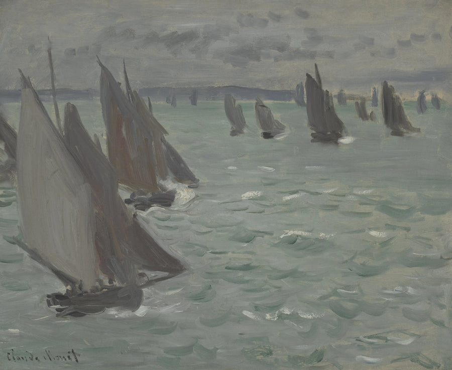 Segelbåtar till havs - Claude Monet