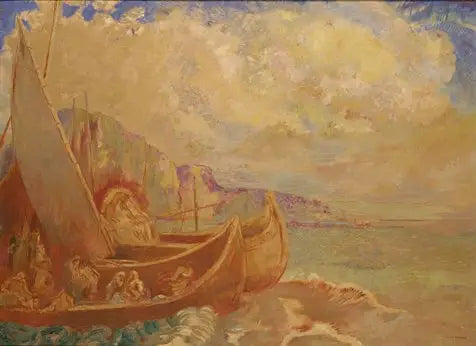 Segelbåtar (Allegorisk landskap) - Odilon Redon