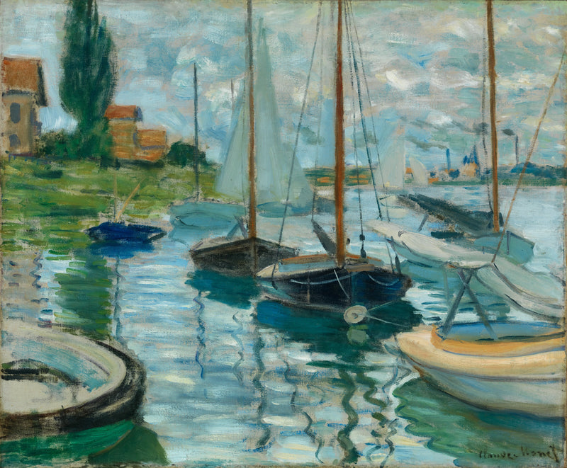 Segelbåtar på Seine vid Petit-Gennevilliers W227 - Claude Monet